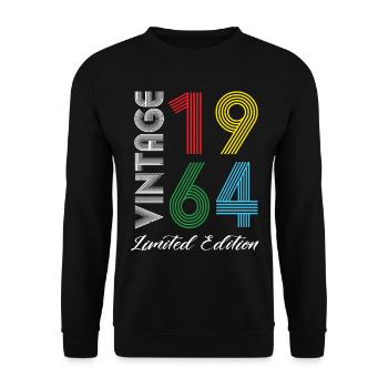 Vintage 1964 Vintage Geburtstag Retro Vintage - Unisex Pullover - Schwarz - Vorne - Alina (178cm) & Michal (187cm)