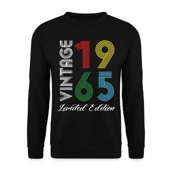 Vintage 1965 Vintage Birthday Retro Vintage - Unisex Sweatshirt - black - Front - Alina (178cm) & Michal (187cm)