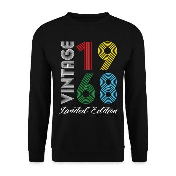 Vintage 1968 Vintage Birthday Retro Vintage - Unisex Sweatshirt - black - Front - Alina (178cm) & Michal (187cm)