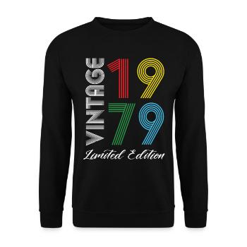 Vintage 1979 Vintage Birthday Retro Vintage - Unisex Sweatshirt - black - Front - Alina (178cm) & Michal (187cm)