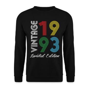 Vintage 1993 Vintage Birthday Retro Vintage - Unisex Sweatshirt - black - Front - Alina (178cm) & Michal (187cm)
