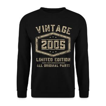 18 ans millésime 2005 rétro 18ème anniversaire - Sweat-shirt Unisexe - noir - Devant - Alina (178cm) & Michal (187cm)