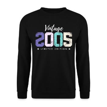 18 ans millésime 2005 rétro 18ème anniversaire - Sweat-shirt Unisexe - noir - Devant - Alina (178cm) & Michal (187cm)