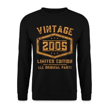 18 ans millésime 2005 rétro 18ème anniversaire - Sweat-shirt Unisexe - noir - Devant - Alina (178cm) & Michal (187cm)