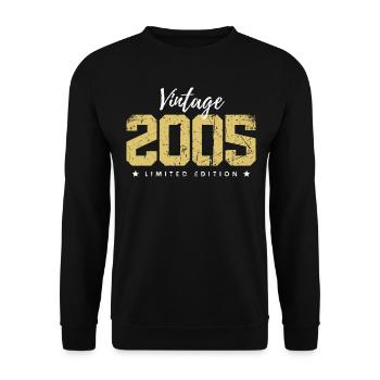 18 ans millésime 2005 rétro 18ème anniversaire - Sweat-shirt Unisexe - noir - Devant - Alina (178cm) & Michal (187cm)