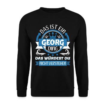 Georg Name Vorname Namenstag Namensgeschenk - Unisex Pullover - Schwarz - Vorne - Alina (178cm) & Michal (187cm)