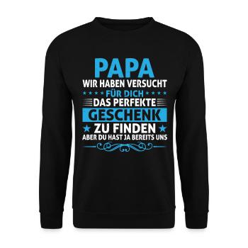 Papas bestes Geschenk - Unisex Pullover - Schwarz - Vorne - Alina (178cm) & Michal (187cm)