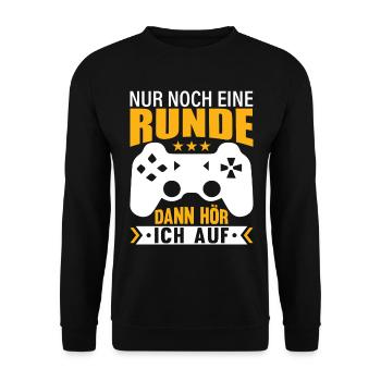 Nur noch eine Runde, dann höre ich auf - Unisex Pullover - Schwarz - Vorne - Alina (178cm) & Michal (187cm)