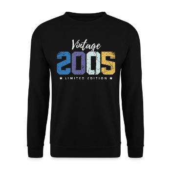 18 ans millésime 2005 rétro 18ème anniversaire - Sweat-shirt Unisexe - noir - Devant - Alina (178cm) & Michal (187cm)
