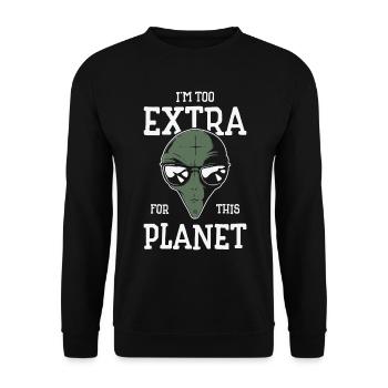Alien Extrovert Extraterrestrial Beings Cool Alien - Unisex Sweatshirt - black - Front - Alina (178cm) & Michal (187cm)