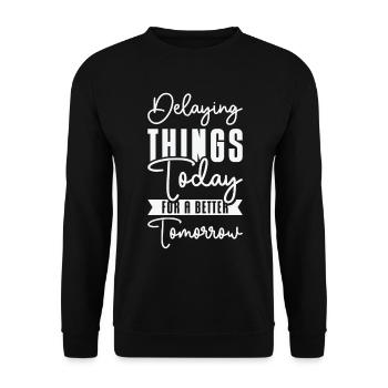 Procrastinating Vintage Fan Procrastinator - Unisex Sweatshirt - black - Front - Alina (178cm) & Michal (187cm)