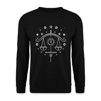 Libra Zodiac Horoscope Astrology - Unisex Sweatshirt - black - Front - Alina (178cm) & Michal (187cm)