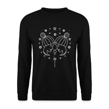 Astrologie de l’horoscope du signe du zodiaque des Gémeaux - Sweat-shirt Unisexe - noir - Devant - Alina (178cm) & Michal (187cm)