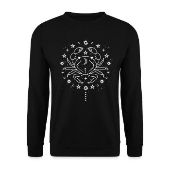 Krebs Sternzeichen Horoskop Astrologie - Unisex Pullover - Schwarz - Vorne - Alina (178cm) & Michal (187cm)