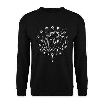 Aquarius Zodiac Sign Zodiac Horoscope - Unisex Sweatshirt - black - Front - Alina (178cm) & Michal (187cm)