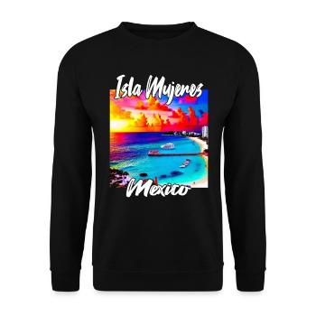 Isla Mujeres Mexico - Unisex Sweatshirt - black - Front - Alina (178cm) & Michal (187cm)