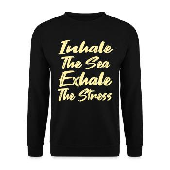 Strand Yoga Design - Unisex Pullover - Schwarz - Vorne - Alina (178cm) & Michal (187cm)