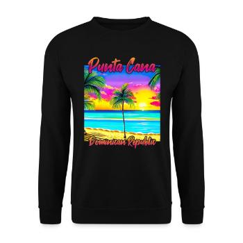 Punta Cana Dominican Republic - Unisex Sweatshirt - black - Front - Alina (178cm) & Michal (187cm)