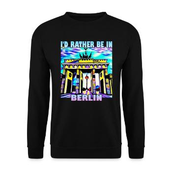 I'd rather be in Berlin - Unisex Sweatshirt - black - Front - Alina (178cm) & Michal (187cm)