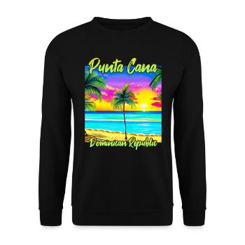 Punta Cana Dominican Republic - Unisex Sweatshirt - black - Front - Alina (178cm) & Michal (187cm)