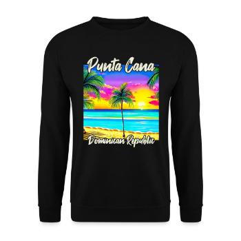 Punta Cana Dominican Republic - Unisex Sweatshirt - black - Front - Alina (178cm) & Michal (187cm)