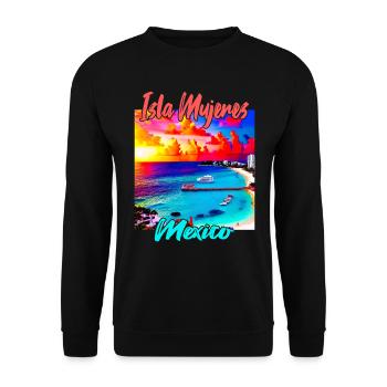 Isla Mujeres Mexico - Unisex Sweatshirt - black - Front - Alina (178cm) & Michal (187cm)