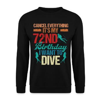 72 ans Plongeur Anniversaire Idée Snorkeling - Sweat-shirt Unisexe - noir - Devant - Alina (178cm) & Michal (187cm)