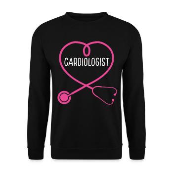 Cardiologist Stethoscope Appreciation Heart - Unisex Sweatshirt - black - Front - Alina (178cm) & Michal (187cm)