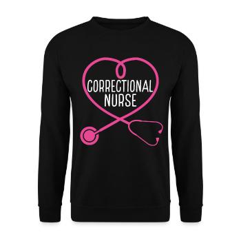 Infirmière correctionnelle stéthoscope Appréciation Cœur - Sweat-shirt Unisexe - noir - Devant - Alina (178cm) & Michal (187cm)
