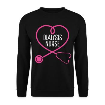 Dialysis Nurse Stethoscope Appreciation Heart - Unisex Sweatshirt - black - Front - Alina (178cm) & Michal (187cm)