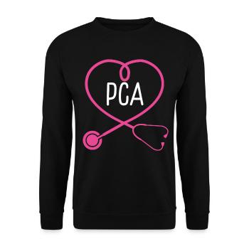 Patient Care Assistant Stethoscope Appreciation - Unisex Sweatshirt - black - Front - Alina (178cm) & Michal (187cm)