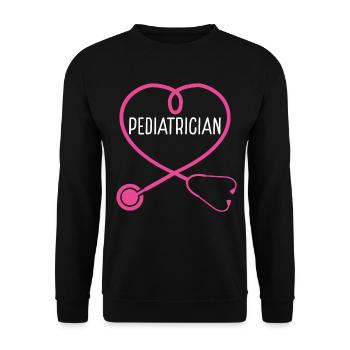 Pediatrician Stethoscope Appreciation Heart - Unisex Pullover - Schwarz - Vorne - Alina (178cm) & Michal (187cm)