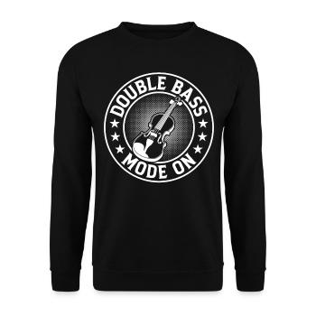 Double Bass Mode On Double Bass Musician Double Ba - Unisex Sweatshirt - black - Front - Alina (178cm) & Michal (187cm)