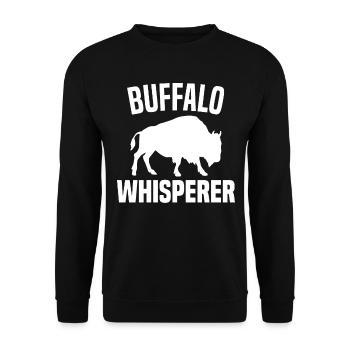 Buffle Bison Buffle Amérindien - Sweat-shirt Unisexe - noir - Devant - Alina (178cm) & Michal (187cm)