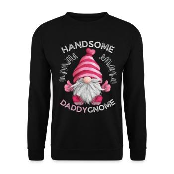 Father, Father's Day, Gnome Dwarf funny saying Gnome - Unisex Sweatshirt - black - Front - Alina (178cm) & Michal (187cm)