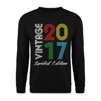 Vintage 2017 Vintage Birthday Retro Vintage - Unisex Sweatshirt - black - Front - Alina (178cm) & Michal (187cm)