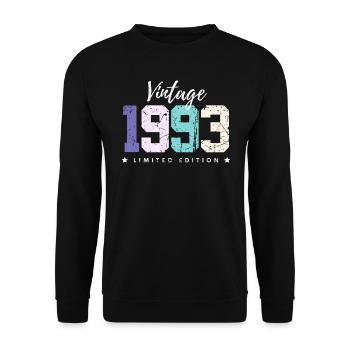 30 ans né en 1993 rétro 30e anniversaire - Sweat-shirt Unisexe - noir - Devant - Alina (178cm) & Michal (187cm)