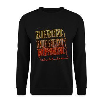 Wuppertal Deutschland Stadt Skyline Heimat Schrift - Unisex Pullover - Schwarz - Vorne - Alina (178cm) & Michal (187cm)