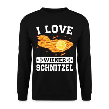 I Love Wiener Schnitzel - Unisex Pullover - Schwarz - Vorne - Alina (178cm) & Michal (187cm)