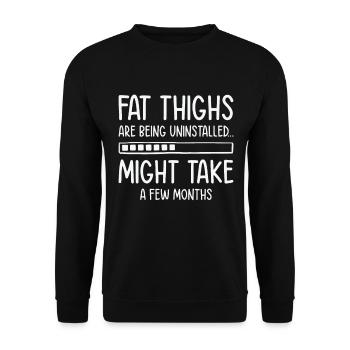 Uninstalling Fat Thighs Fitness Enthusiast - Unisex Sweatshirt - black - Front - Alina (178cm) & Michal (187cm)