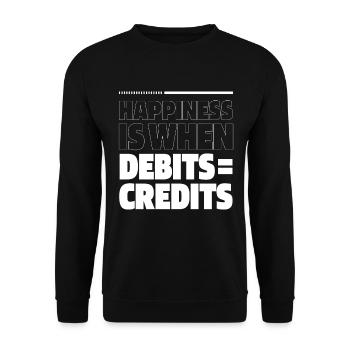 Happiness Is When Debits = Credits - Accountant - Unisex Sweatshirt - black - Front - Alina (178cm) & Michal (187cm)