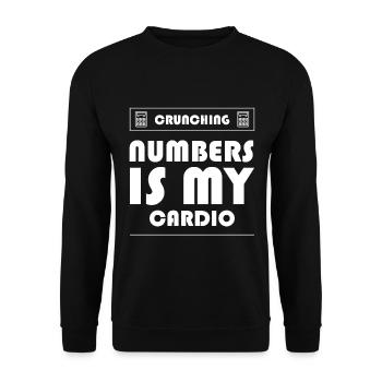 Crunching Numbers is My Cardio - Accountant Funny - Unisex Sweatshirt - black - Front - Alina (178cm) & Michal (187cm)