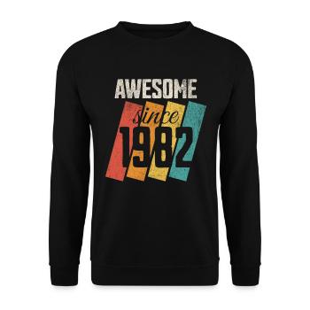 Awesome since 1982 40. Geburtstag - Unisex Pullover - Schwarz - Vorne - Alina (178cm) & Michal (187cm)