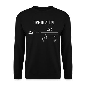 Time Dilation of Special Relativity Physicist - Unisex Pullover - Schwarz - Vorne - Alina (178cm) & Michal (187cm)