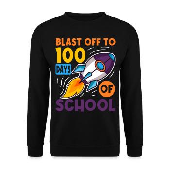 100 jours d’école Astronaute de fusée spatiale - Sweat-shirt Unisexe - noir - Devant - Alina (178cm) & Michal (187cm)