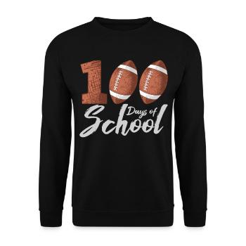 100 Days of School Lineman American Football - Unisex Sweatshirt - black - Front - Alina (178cm) & Michal (187cm)