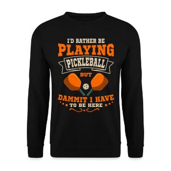 Je préfère jouer au pickleball paddle - Sweat-shirt Unisexe - noir - Devant - Alina (178cm) & Michal (187cm)