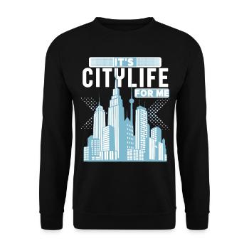 Citylife-Stadtleben High-rises, New York Big City - Unisex Sweatshirt - black - Front - Alina (178cm) & Michal (187cm)
