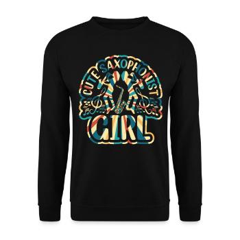 Cute Saxophonist Girl Saxophone Music Lover Saxoph - Unisex Sweatshirt - black - Front - Alina (178cm) & Michal (187cm)