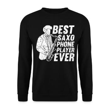 Meilleur lecteur Saxo Phone Jamais Sax Player Sax Instrum - Sweat-shirt Unisexe - noir - Devant - Alina (178cm) & Michal (187cm)
